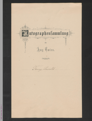 Zwei Fragmente von Fanny Lewald, hs.