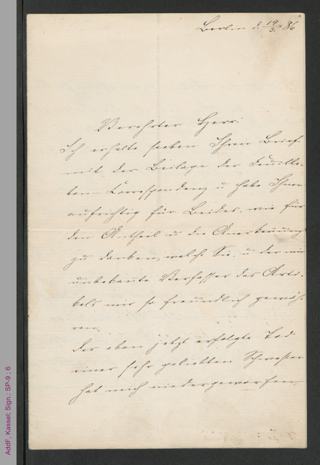 Brief von Fanny Lewald-Stahr an Ernst Rosenfeld, hs.