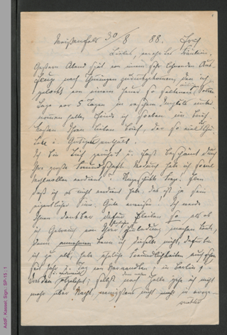 Brief von Louise von Francois an Amalie Evers, hs.