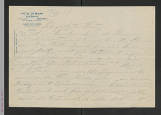 Brief von Sir Galahad [d.i. Bertha Eckstein-Diener] an unbekannt, hs.