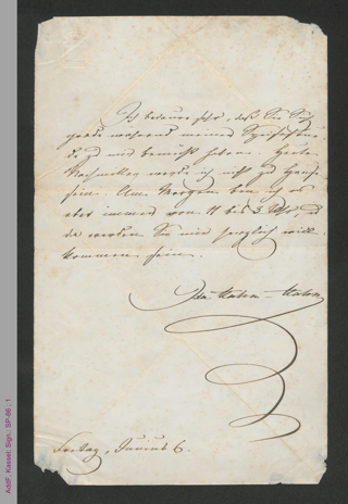 Brief von Ida Hahn-Hahn an Monsieur G. St. (?) Lewes, hs.