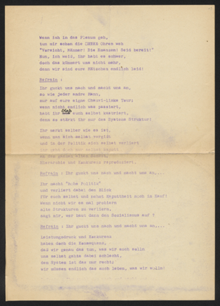 Sammlung Dokumente aus der Vorgeschichte des Autonomen Frauenreferats an der Ruhr-Universität Bochum