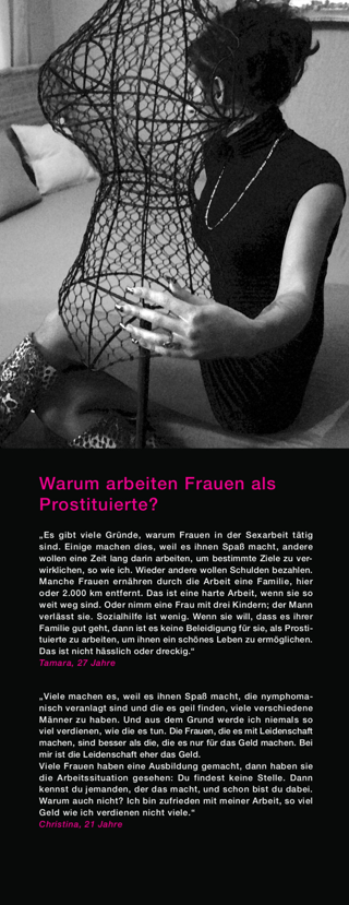 Einblicke ...in den Berufsalltag von Sexarbeiterinnen - Plakat 5 : AUSTELLUNG von Mareen Heying & Monica Brauer