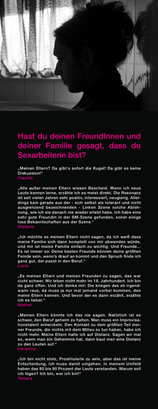 Einblicke ...in den Berufsalltag von Sexarbeiterinnen - Plakat 8 : Eine AUSTELLUNG von Mareen Heying & Monica Brauer