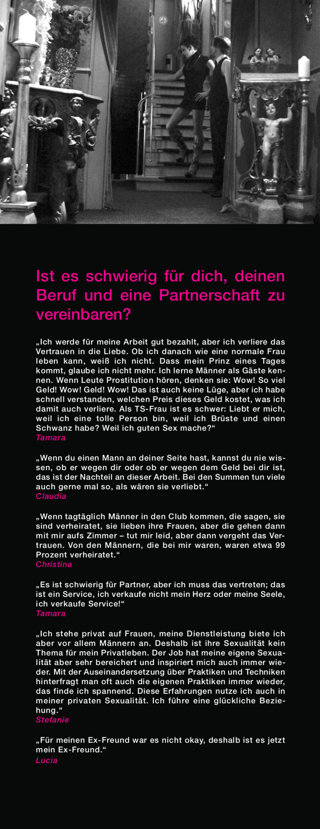 Einblicke ...in den Berufsalltag von Sexarbeiterinnen - Plakat 9 : AUSTELLUNG von Mareen Heying & Monica Brauer