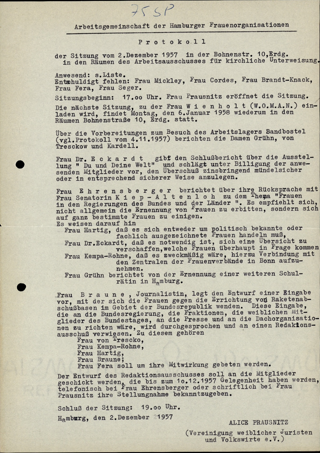 AHF MV Protokoll 2.12.1957