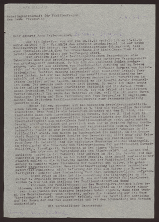 Brief von Frau Hansen-Blancke an die Regierungsrätin Helene Große-Schönepauck vom 1.4.1955