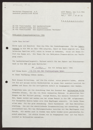 Brief von Inge von Baeckmann an Ursula Seiler