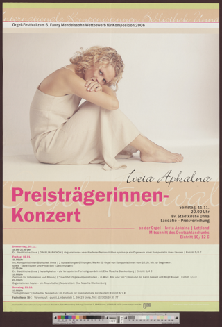 Preisträgerinnen-Konzert : Orgel-Festival zum 6. Fanny Mendelssohn-Wettbewerb für Komposition 2006