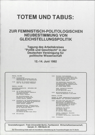 Totem und Tabus Zur feministisch-politologischen Neubestimmung von Gleichstellungspolitik