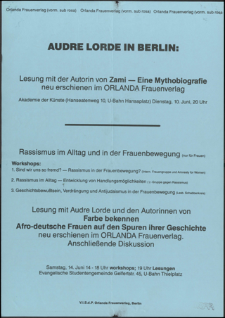 Audre Lorde in Berlin