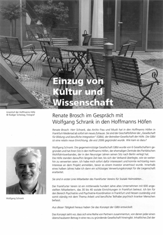 Einzug von Kultur und Wissenschaft : Renate Brosch im Gespräch mit Wolfgang Schrank in den Hoffmanns Höfen