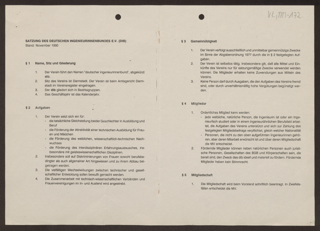 Satzung des Deutschen Ingenieurinnen Bundes (DIB) : Stand: November 1990