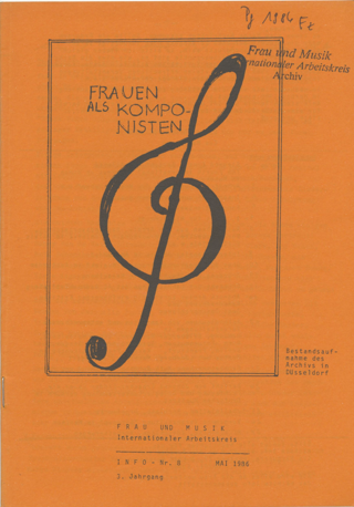 Info - Nr. 8 - Mai 1986 3. Jahrgang : Frau und Musik Internationaler Arbeitskreis