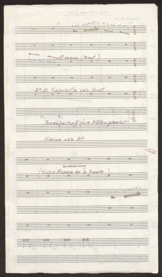 Carmen (Bizet), No 10 Seguidilla und Duett, Bearbeitung für Flötenquartet Klavier und Alt. (Bearbeitung: Silvia Alvarez de la Fuente)