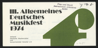 25. Konzert Kammerensemble Hamburger Komponisten : III. Allgemeines Deutsches Musikfest 1974, Sindelfinger Spectaculum