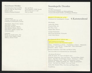 Staatskapelle Dresden; 123 Jahre Kammermusik : 4. Kammerabend