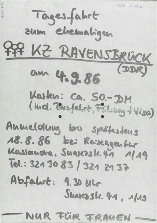 Tagesfahrt in die DDR zum ehemaligen Frauen KZ Ravensbrück