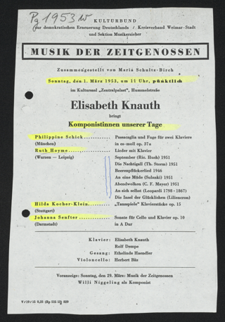 Musik der Zeitgenossen : Elisabeth Knauth bringt Komponistinnen unserer Tage