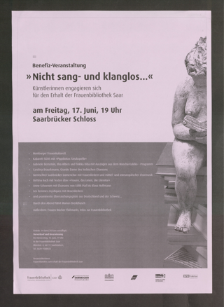 Benefiz-Veranstaltung "Nicht sang- und klanglos" : Künstlerinnen engagieren sich für den Erhalt der Frauenbibliothek Saar