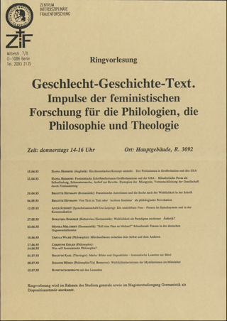 Geschlecht - Geschichte - Text Impulse der feministischen Forschung ....