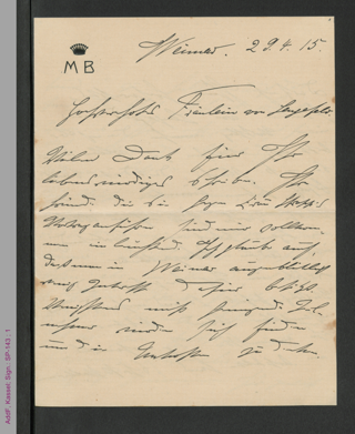 Brief von Henriette von Meerheimb an Fräulein von Lengefeld, hs.