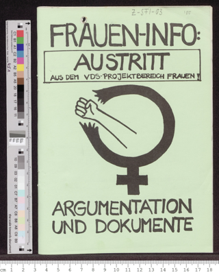 Frauen-Info: Austritt aus dem VDS-Projektbereich Frauen! Argumente und Dokumente