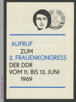 Aufruf zum 2. Frauenkongress der DDR vom 11. bis 13. Juni 1969