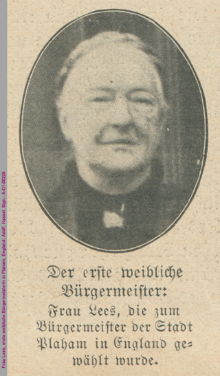 Frau Lees, erste weibliche Bürgermeisterin in Plaham, England