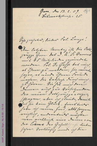 Brief von Bertha Westphal an Helene Lange