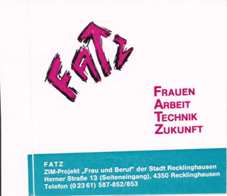 Eigenwerbung des FATZ ZIM-Projektes "Frau und Beruf" der Stadt Recklinghausen
