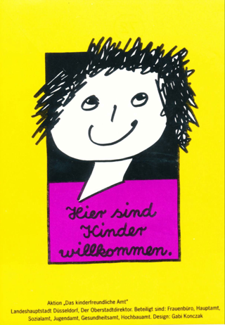 Aktion der Landeshauptstadt Düsseldorf, mit Beteiligung vom Frauenbüro, Sozialamt u.a. Ämtern - "Das kinderfreundliche Amt"