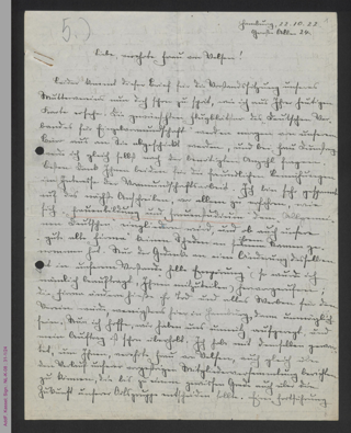 Brief von Klara Fricke an Dorothee von Velsen