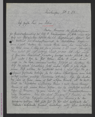 Brief von L[isa] Timmermann an Dorothee von Velsen