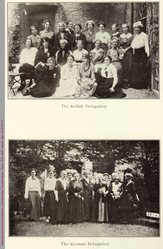 Britische und Deutsche Delegation, Internationaler Frauenkongress, Zürich 1919