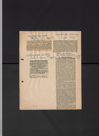 Zeitungsartikel und Bericht zur 2. Kommunalpolitischen Tagung des ADF am 1. und 2. Oktober 1927 in Eisenach