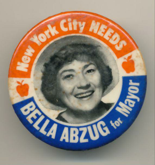 Wahlkampagne für Bella Abzug als Bürgermeisterin für New York