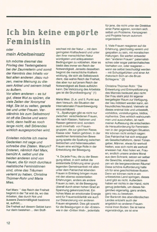 Ich bin keine empörte Feministin. : Oder mein Arbeitseinsatz