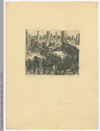 Druckgrafik, Obdachlos ohne Ziel, Erster Weltkrieg