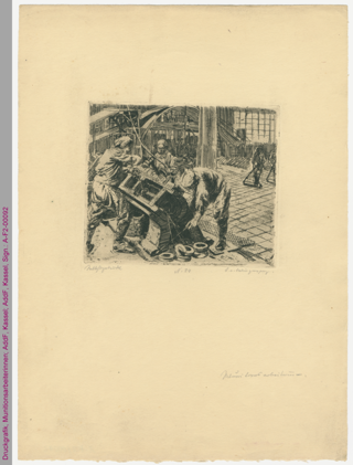 Druckgrafik, Munitionsarbeiterinnen, Erster Weltkrieg