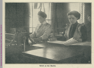 Arbeiterinnen bei der Markenherstellung, Reichsdruckerei Berlin