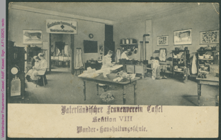 Postkarte, Vaterländischer Frauenverein Cassel, Wander-Haushaltungsschule