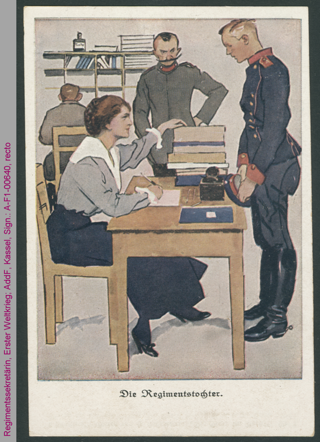 Regimentssekretärin, Erster Weltkrieg