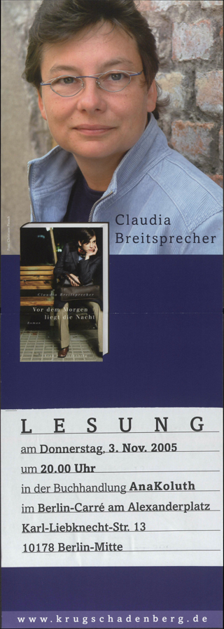 Claudia Breitsprecher Vor dem Morgen liegt die Nacht. Roman