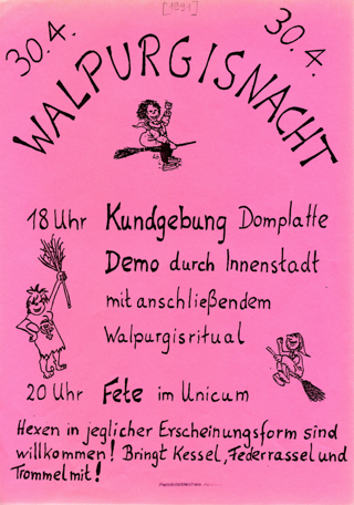 Flugblatt Walpurgisnacht Köln, 30.04.[1991]