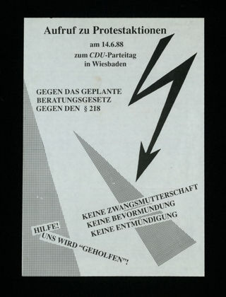 Aufruf zu Protestaktionen am 14.06.1988 zum CDU-Parteitag in Wiesbaden