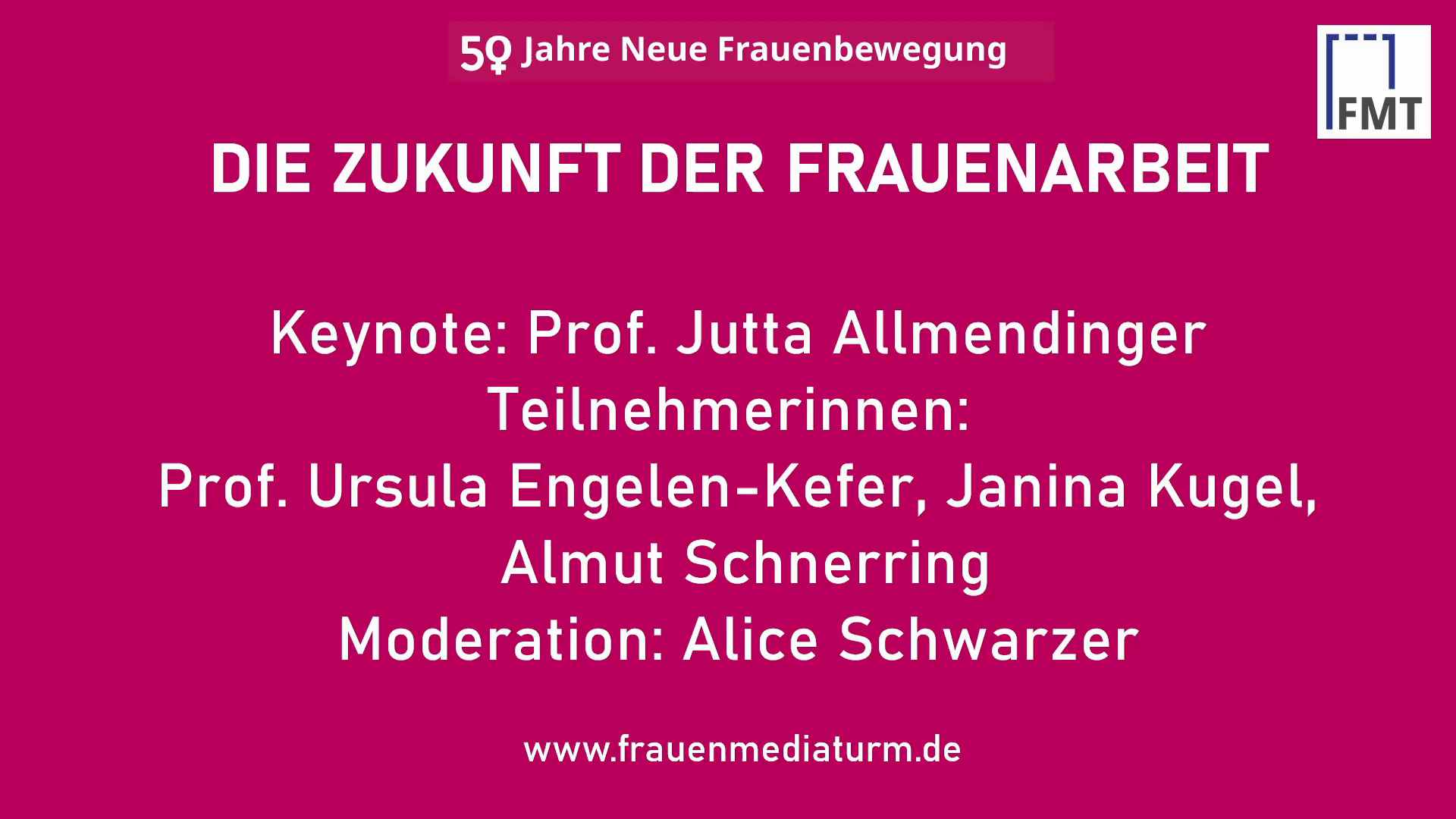 Die Zukunft der Frauenarbeit - 50 Jahre Neue Frauenbewegung - Tag 1 - Panel 4