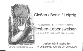 Wanderausstellung Lesben-Lebensweisen : Gießen / Berlin / Leipzig