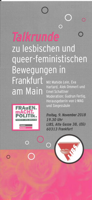 Talkrunde zu lesbischen und queer-feministischen Bewegungen : in Frankfurt am Main