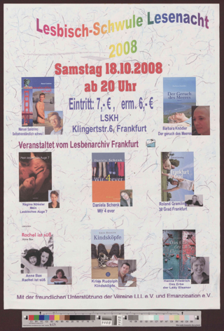 Lesbisch Schwule Lesenacht zur Buchmesse 2008 : 18.10. 2008